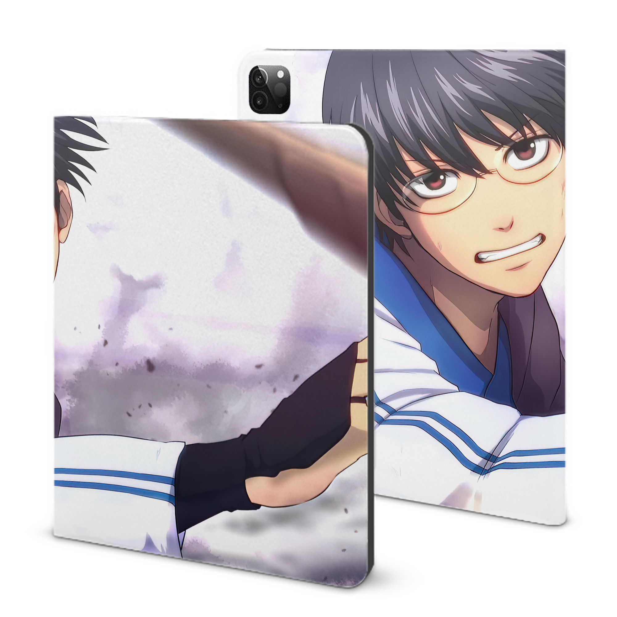 （画像用） ぎんたま 坂田銀時（さかたぎんとき） 神楽 志村新八（しむら しんぱち） GINTAMA Sakata Gintoki Kagura Shimura Shinpachi IPadケース ペンホルダー付き ブックスタイルデザイン